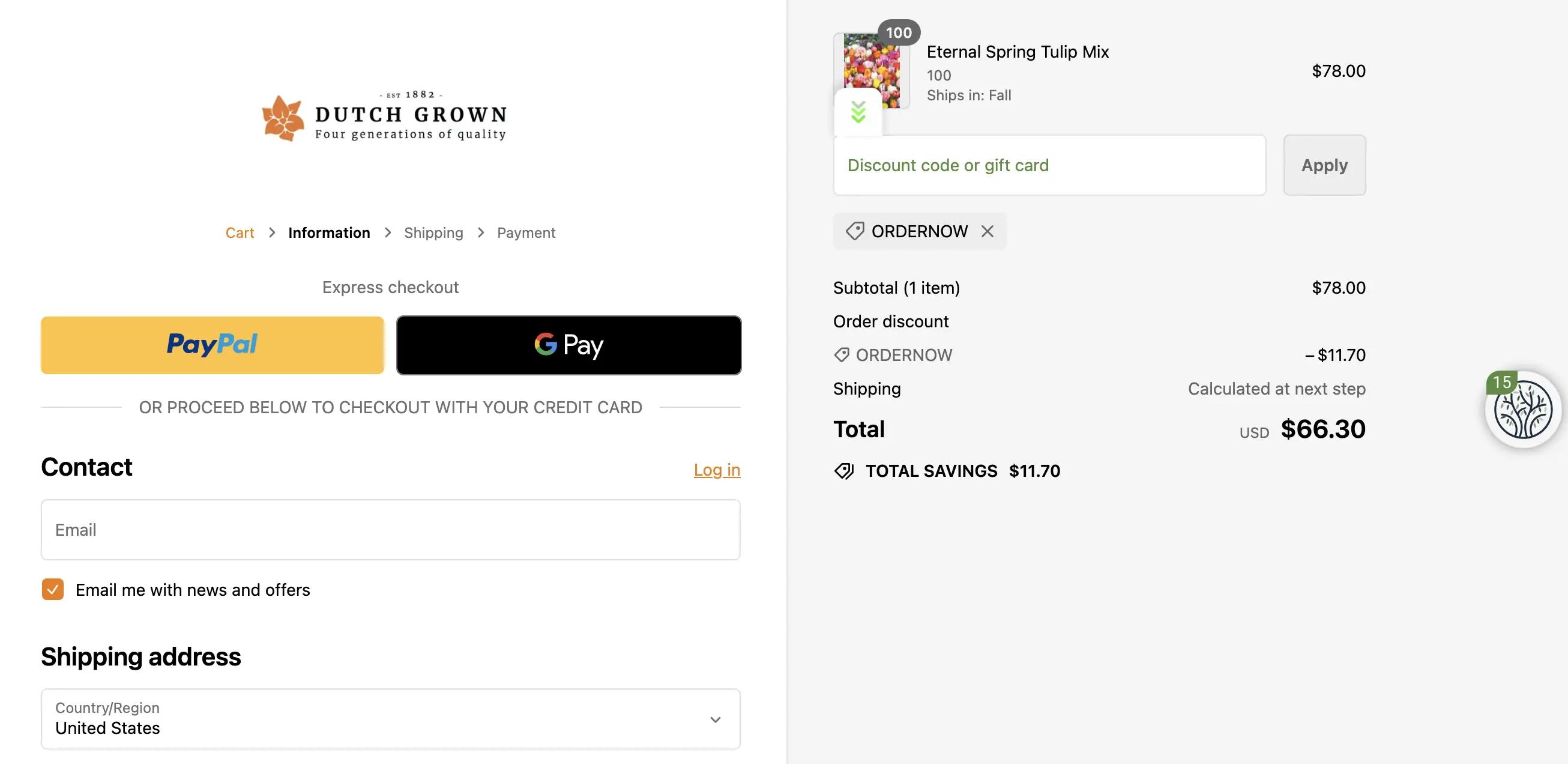 How to apply DutchGrown coupon code